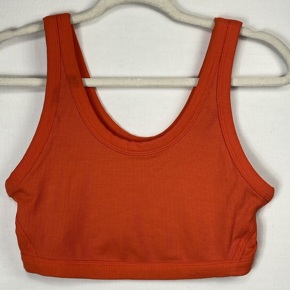 Lululemon Cropped Ribbed Tank Red Orange Reversible No Size Dot See Size Chart